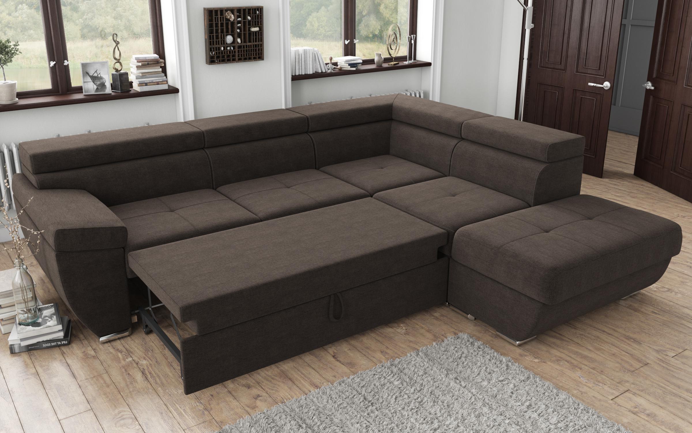 Γωνιακός καναπές – κρεβάτι  Dilan, καφέ  6
